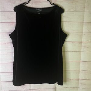 Style & Co. Woman Black Velvet Sleeveless Tank Top Size 1X